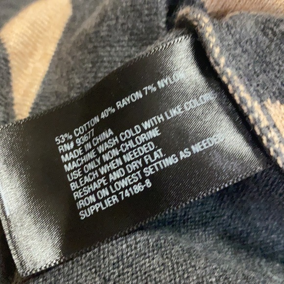 Worthington grey & tan long sleeve chevron sweater dress size petite medium - Picture 8 of 8